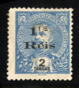 Portuguese Colonies, Portuguese India #223c Cat$90, 1900 1 1/2r on 2t, 1/2 ...