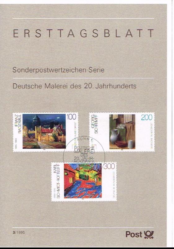 1995 - Germany ETB 3/1995 - Art - Paintings - Deutsche Malerei des 20. Jahrhu...