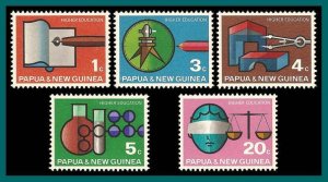 Papua New Guinea 1967 Higher Education, MLH  #232-236,SG104-SG108