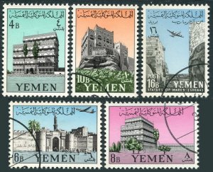 Yemen 121-123,C22-C23,CTO.Michel 225-229. Palaces 1961. Imam's New Palace, Rock,