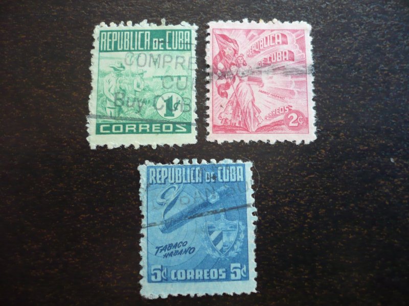 Stamps - Cuba - Scott# 420-422 - Used Set of 3 Stamps