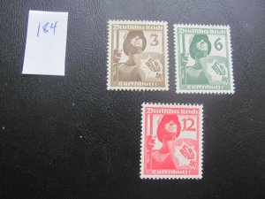 Germany 1937 MNH  SC 481-483 SET XF 15 EUROS (184)