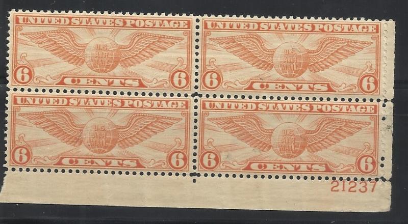 C19 6c Airmail MNH Plate Block of 4 VF Centering