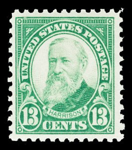 Scott 622 1926 13c Harrison Perforated 11 Flat Plate Issue Mint VF OG NH Cat $19