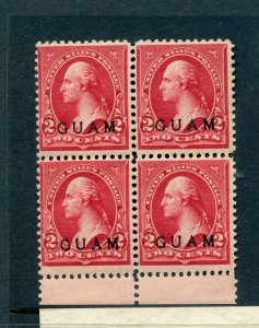 Guam Scott 2a Overprint  Color Shade Mint Block of 4 Stamps NH(G2-45)