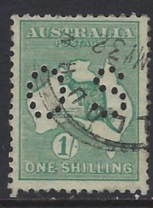 Australia, Scott #OB98, 1sh Kangaroo and Map Official, Wmk 203, Used