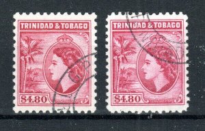 Trinidad and Tobago 1953-59 $4.80 + 1955 perf 11 1/2 SG 278 + 278a