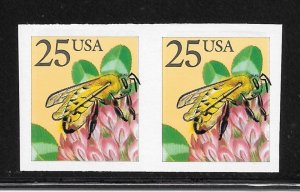 IMPERFORATE ERROR Coil Pair Sct # 2281a Creeping Bee SMALL  Block Tagging, MNH