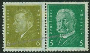 Germany Weimar 1932 Hindenburg Se-Tenant Michel W28 MH Zusammendruck Pair 53190