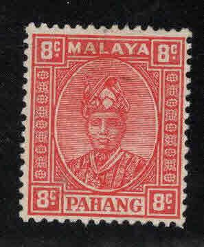 MALAYA-Pahang Scott 34A MH* Rose Red 1941 stamp