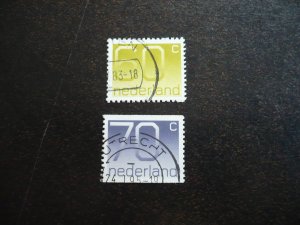 Stamps - Netherlands - Scott# 786,791 - Used Part Set of 2 Stamps