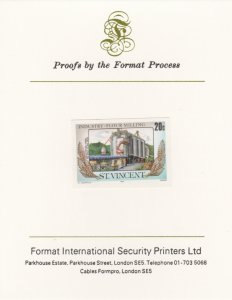 St VINCENT 1985  FLOUR MILLING  imperf on FORMAT INTERNATIONAL PROOF CARD