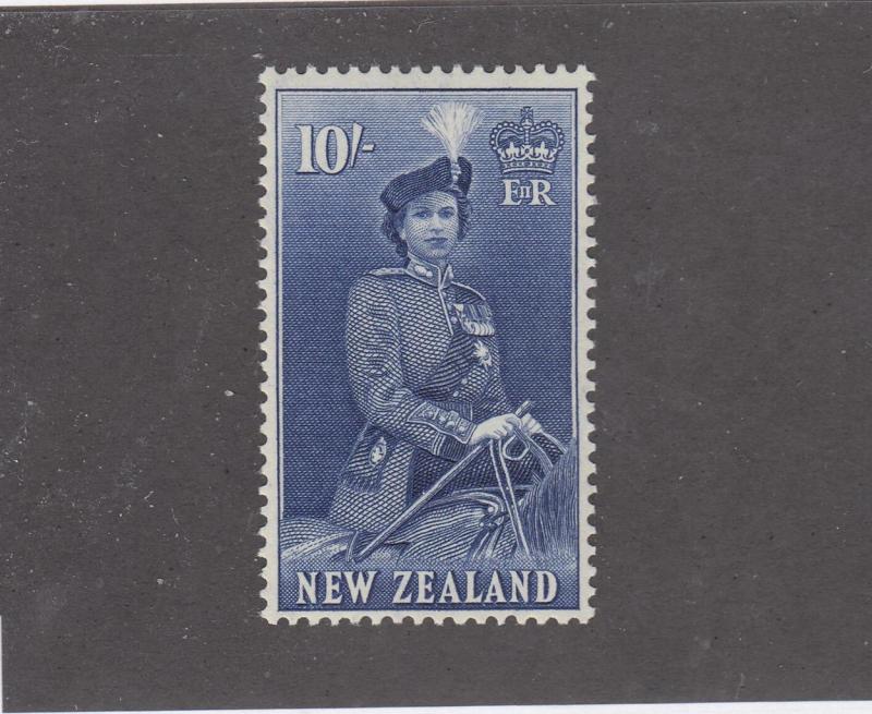 NEW ZEALAND # 301 VF-MNH QE11 ON HORSE BACK 10sh CAT VALUE $50+