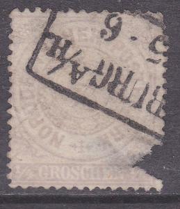 N German Confed sc#13 1869 1/4g Numeral used