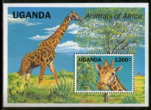 Uganda 1991 Giraffe Wildlife Animal Sc 952 M/s MNH # 12615