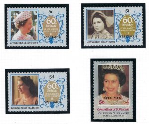 St Vincent Grenadines 514-17 MNH Specimen 1986 set (KA)(ad4353)