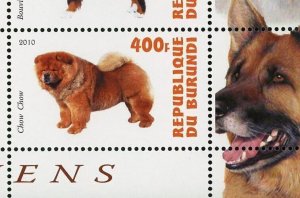 Alaskan Malamute Chow Chow Stamp Dog Pet Souvenir Sheet of 4 Mint NH