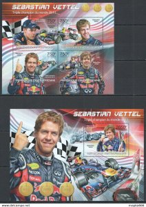 2013 Central Africa Sport Formula F1 Champion Sebastian Vettel Kb+Bl ** Ca693