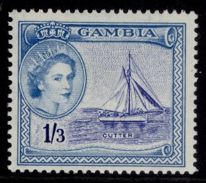 GAMBIA QEII SG179, 1s 3d ultramarine & pale blue, LH MINT. Cat £19.