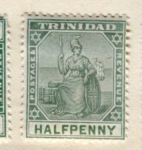 TRINIDAD; 1901-04 early classic QV Britannia issue Mint hinged 1/2d. value