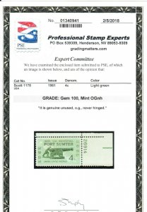 MOstamps - US #1178 Mint OG NH Grade 100 with PSE Cert - Lot # MO-2851 SMQ $175