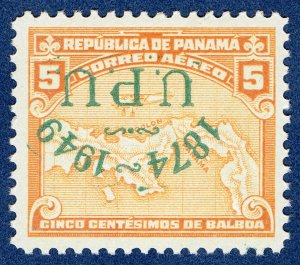 [sto735] PANAMA 1949 Scott#C115a mlh UPU Variety Inverted surcharge