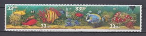 (B) USA #3320a Aquarium Fish Strip  of 4 MNH