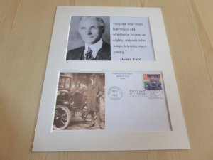 Henry Ford photograph and 1998 USA FDC mount matte size 8 x 10