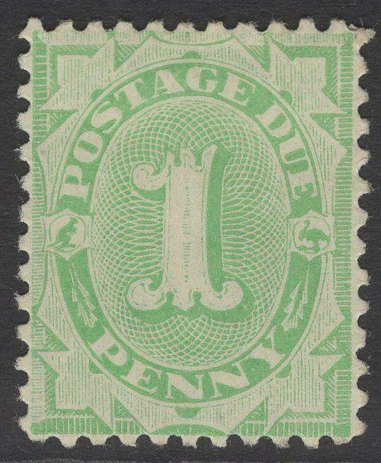 AUSTRALIA SGD35w 1902 1d EMERALD-GREEN POSTAGE DUE p11 WMK INVERTED MTD MINT