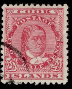 COOK ISLANDS QV SG8a, 2½d rose-carmine, FINE USED. Cat £55. PERF 12 x 11½