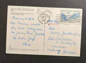 1961 Ship in Miraflor Locks Cristobal Panama Picture Postcard Cover