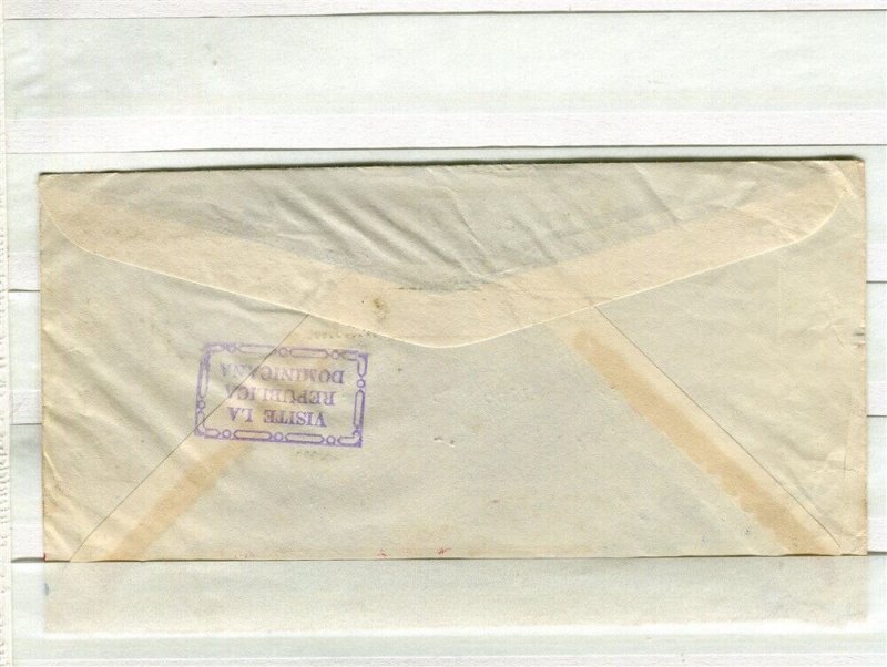 DOMINICA; 1958 early LETTER/COVER fine used Airmail + TB Stamps