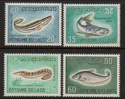 Laos 1967 Fish VF MNH (148-51)