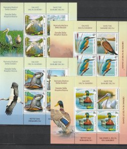 Romania STAMPS 2025 DANUBE DELTA NATURE RESERVE BIRDS OTTER DUCKS MNH POST SHEET