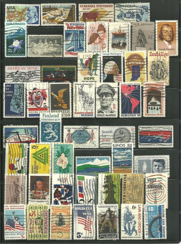 U.S. 49 different Commemoratives Postally used