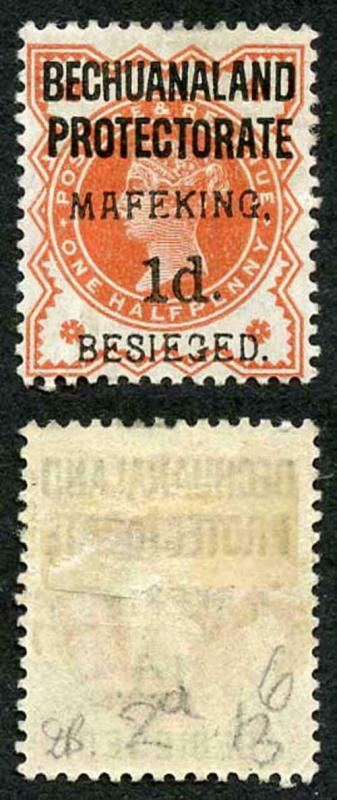 Mafeking Siege SG6 1d on 1/2d Vermilion M/Mint (hinge remainders)