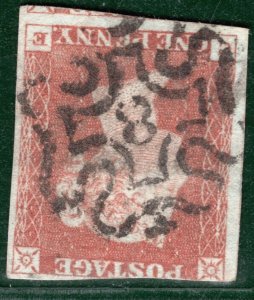 GB QV PENNY RED SG.8wi 1d Plate 34 WATERMARK INVERTED Number *8* MX c£400+ RBR83