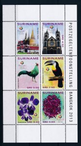 [SU1976] Suriname Surinam 2013 Stamp Expo Bangkok Birds Souvenir Sheet MNH