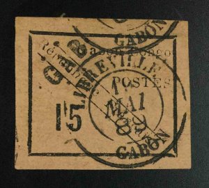 MOMEN: FRENCH GABON SC #14 1889 USED LOT #62691