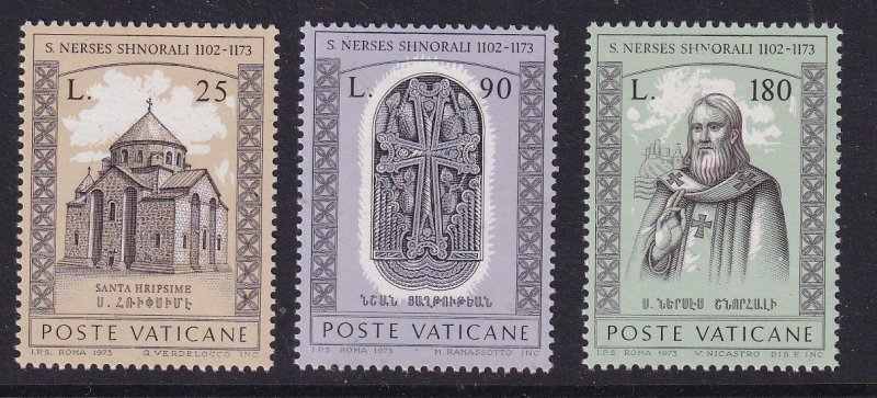 Vatican City   #545-547   MNH  1973  Armenian Patriarch