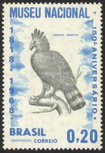 Brazil Sc# 1084 MNH 1968 20c bright blue & black Harpy Eagle