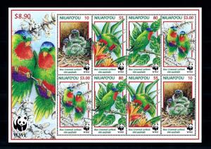 [53580] Tonga Niuafo ou 1998 Birds Vögel Oiseaux Ucelli WWF Parrots MNH Sheet