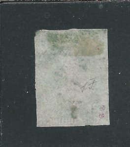 NEW ZEALAND 1862-63 1s DEEP GREEN PELURE PAPER FU SG 86 CAT £1100