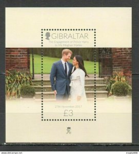 2018 Gibraltar Royal Prince Harry Meghan Markle Bl130 Michel 8 Eu Bl ** Nw0041