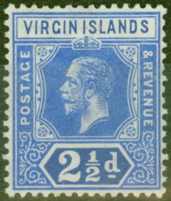 British Virgin Is 1913 2 1/2d Brt Blue SG72 V.F Very Lightly Mtd Mint