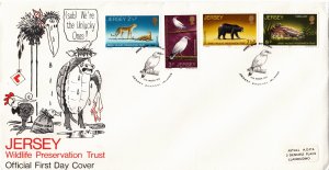 Jersey 1972 Wildlife No2,  set of 4 on FDC