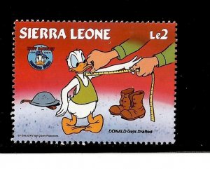 Sierra Leone 1985 - Disney - Donald Duck - Single Stamp - Scott #663A -MNH