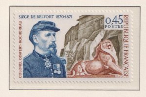 France   #1291   MNH  1970   Colonel Denfert-Rochereau and lion of Belfort