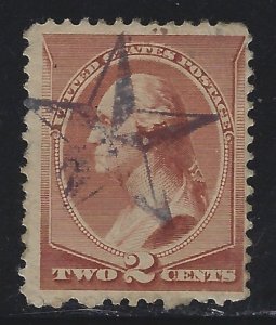 Scott # 211B  Lot E244  2c Washington Nice Rare Star Cancel  Used