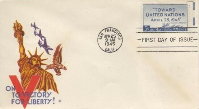 928 5c UN CONFERENCE - Minkus - Staehle WWII Patriotic
